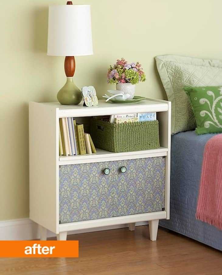 Before &amp; After: Sad Thrift Store TV Cart Turned Pretty Bedside Table